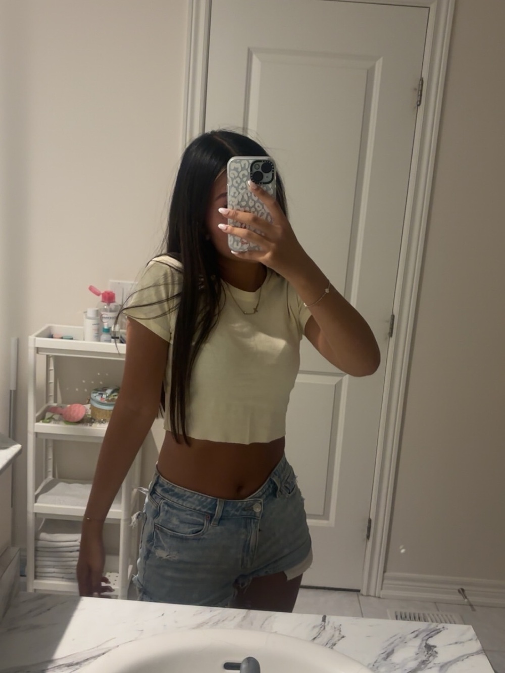 Cropped Short Sleeve Tee in Light Yellow